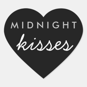 Cœur Baisers de minuit Sticker de mariage Black Silver