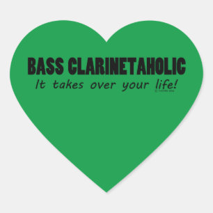 Cœur Basse Clarinetaholic Vie Coeur Sticker
