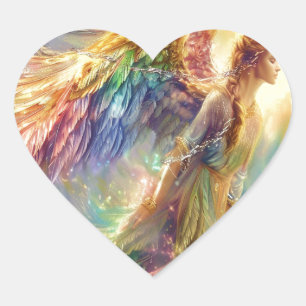 Cœur Beau Sticker Angel Gardien Arc-en-ciel