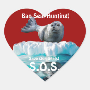 Cœur BÉBÉ SEAL Anti Seal Hunt Sticker de coeur de la fa