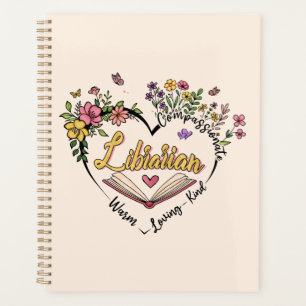 Coeur bibliothécaire floral