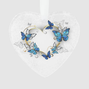 Coeur bijoux avec papillons Morpho