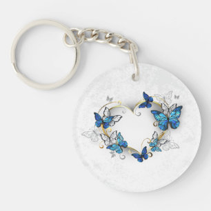 Coeur bijoux avec papillons Morpho