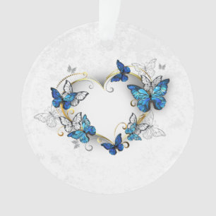 Coeur bijoux avec papillons Morpho
