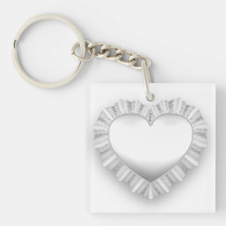 Coeur blanc de dentelle personnalisable