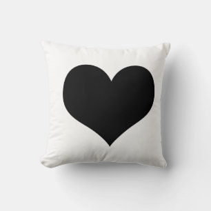 Coeur blanc de noir de coussin