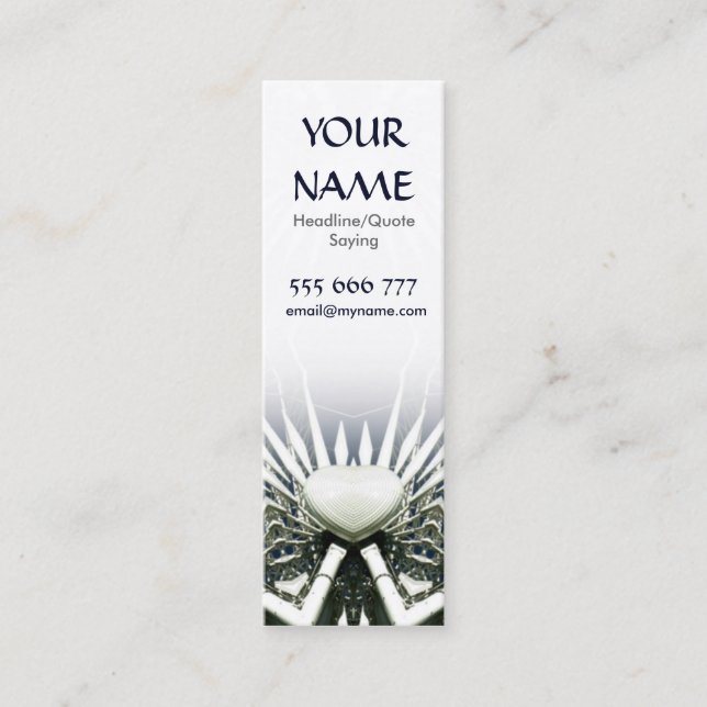 Coeur blanc Scifi Mini Carte de visite (Devant)