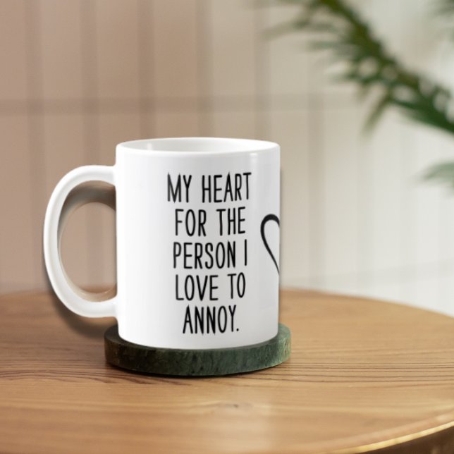 Coeur blanc Valentine Special Mug (Funny White heart Valentine's Day Special Mug 
)