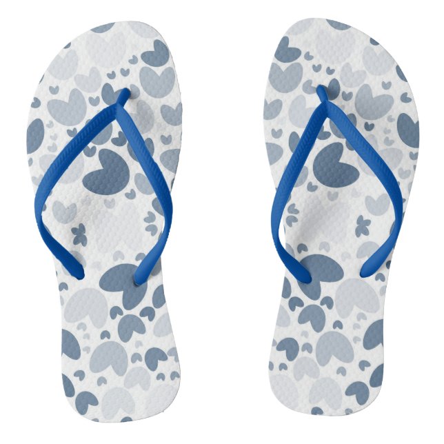 Coeur bleu paire de tongs (Semelle)