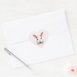 Cœur Bliss Bunny Pastel - Sticker en forme de coeur