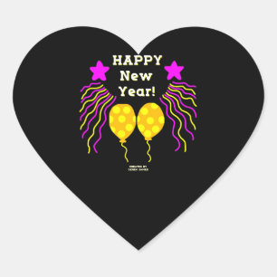 Cœur Bonne année Souhaite Sticker Coeur