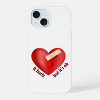 Coeur brisé guéri avec patch et citation de vie