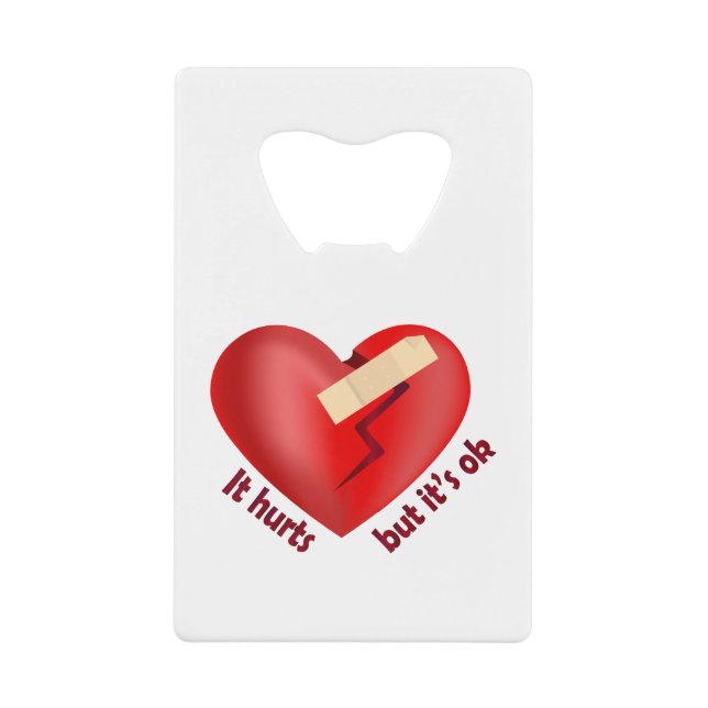 Coeur brisé guéri avec patch et citation de vie (Devant)