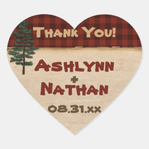 Cœur Camping rustique "Glamping" Mariage Favor Sticker