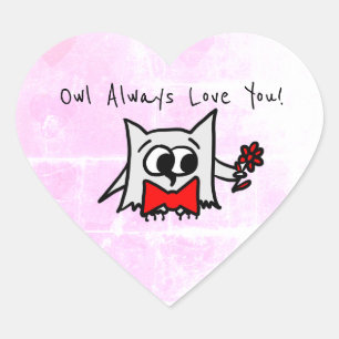 Cœur Chouette toujours vous aimer Sticker