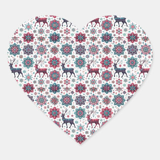 Cœur Christmas Reindeer Heart Sticker 