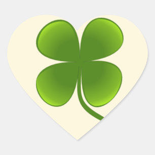 Cœur Clover à quatre feuilles - Sticker