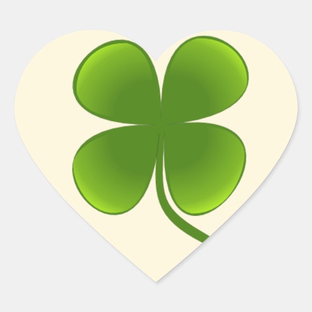 Cœur Clover à quatre feuilles - Sticker (Devant)