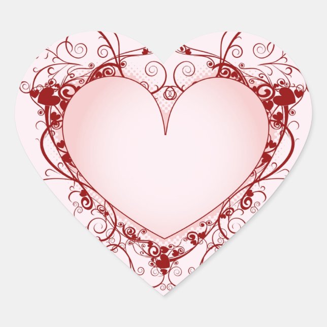 Cœur Coeur orné - Sticker (Devant)