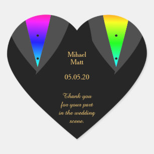 Cœur Coeurs Aglow avec Fierté Gay Mariage Sticker Coeur