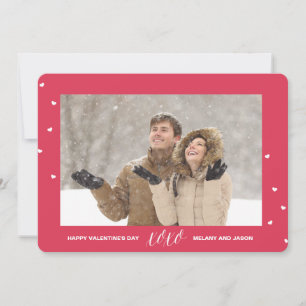 Coeur Confetti Saint Valentin Carte photo-Rouge