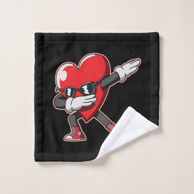 Coeur Dabbing mignon et mignon - Cadeau de la Sain (Gant de toilette)