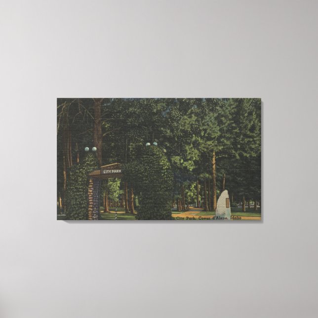 Coeur d'Alene, ID - Aussicht auf den Stadtpark Leinwanddruck (Vorderseite)
