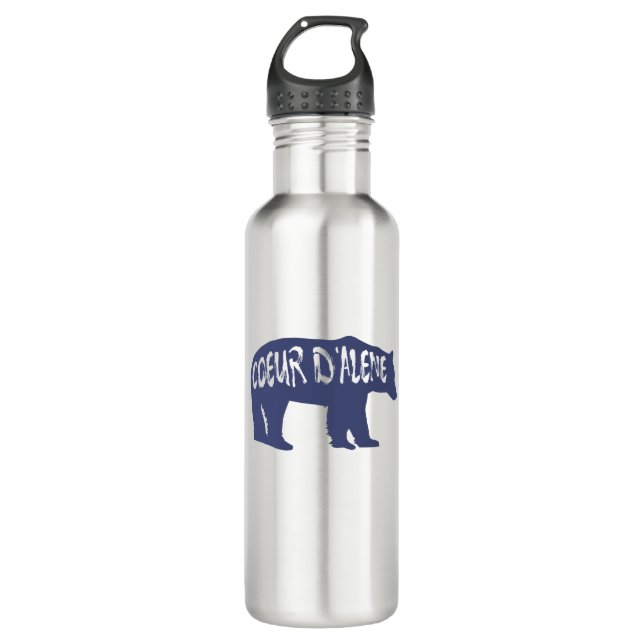 Coeur d'Alene Idaho Bear Edelstahlflasche (Vorderseite)