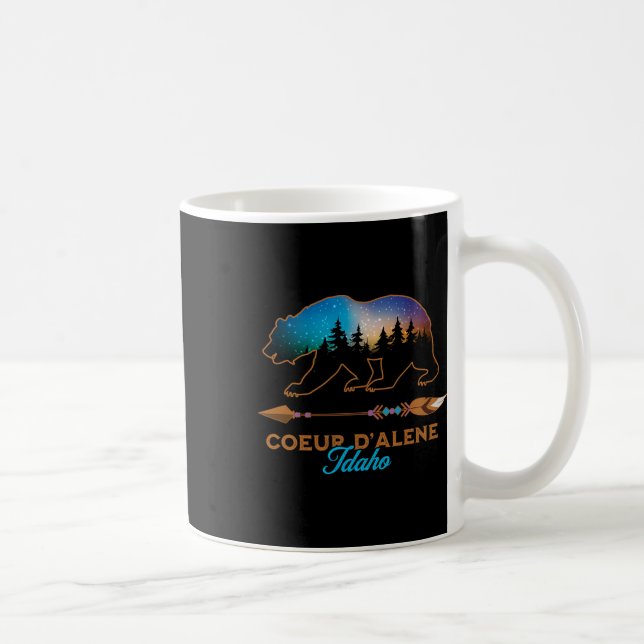Coeur D'alene Idaho Bear Starry Night Travel Souve Kaffeetasse (Rechts)