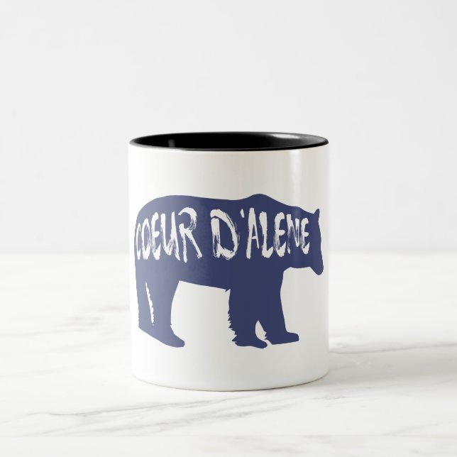 Coeur d'Alene Idaho Bear Zweifarbige Tasse (Mittel)