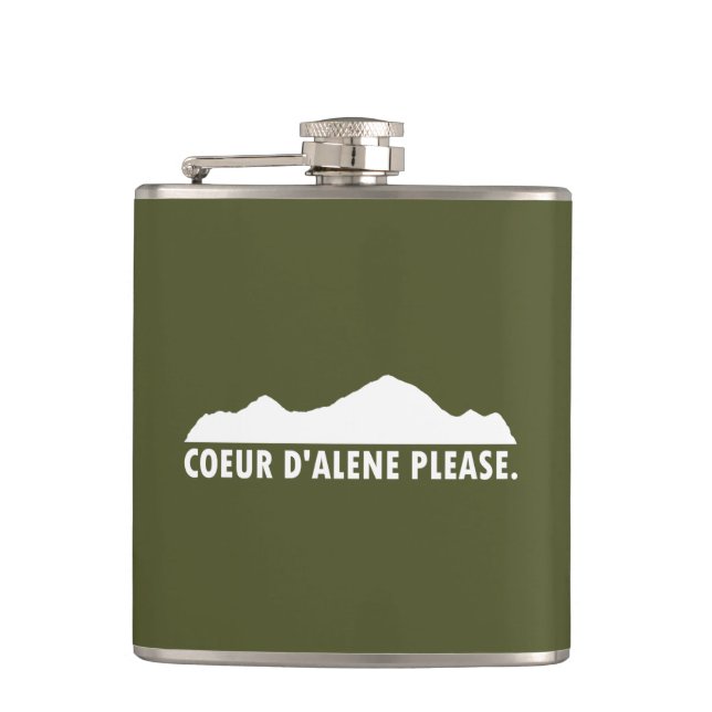 Coeur d'Alene Idaho Bitte Flachmann (Vorderseite)
