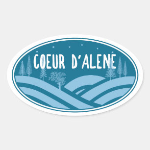 Coeur d'Alene Idaho im Freien Ovaler Aufkleber