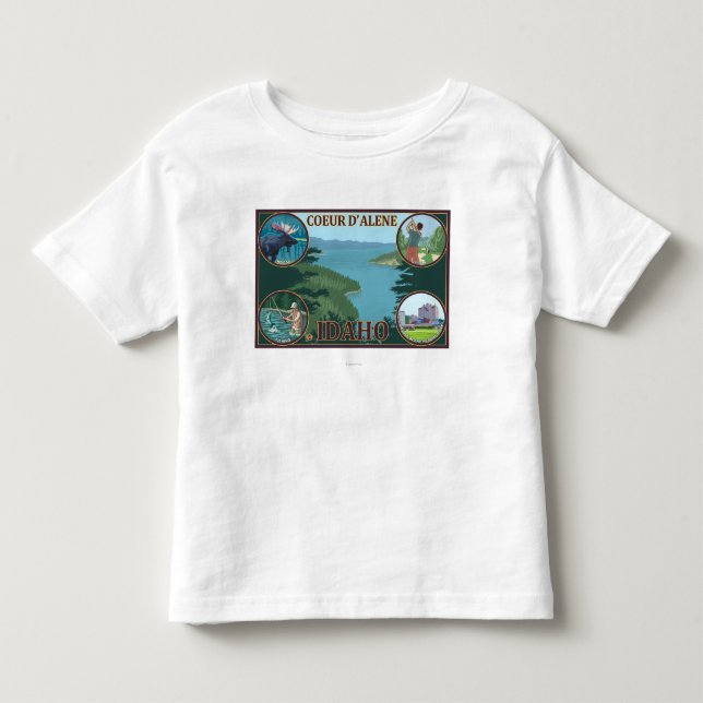 Coeur D'Alene, IdahoScenic Reise-Plakat Kleinkind T-shirt (Vorderseite)