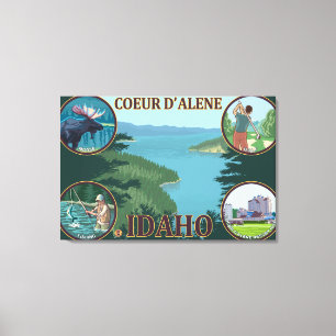 Coeur D'Alene, IdahoScenic Reise-Plakat Leinwanddruck