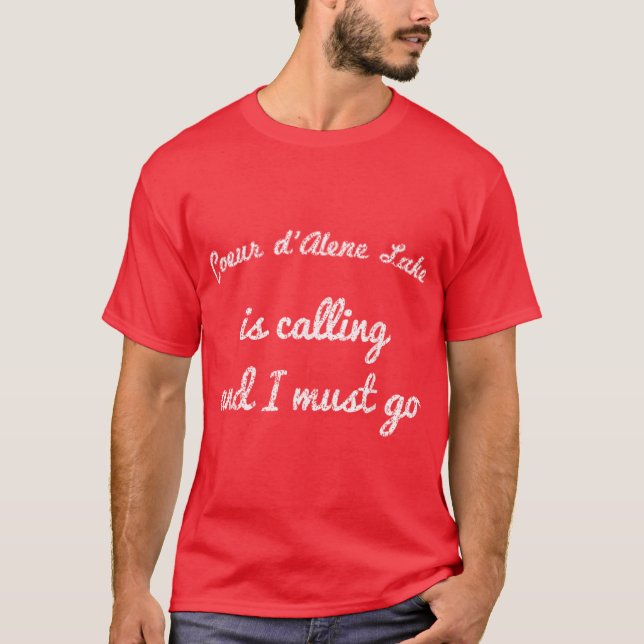 Coeur Dalene Lake Idaho Camping Funny Fishing T-Shirt (Vorderseite)