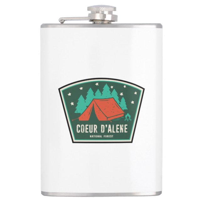 Coeur D'Alene National Forest Camping Flachmann (Vorderseite)