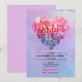 Coeur Dans Les Nuages Anniversaire Invitation