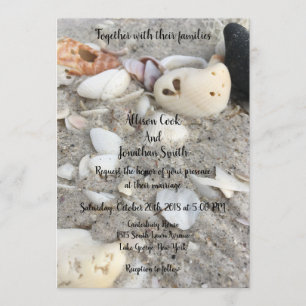 Coeur dans une Faire-part de mariage Shell