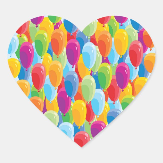 Coeur de ballon - Stickers d'anniversaire (Devant)