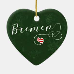Coeur de Brême, Ornement d'Arbre de Noël, Allemagn