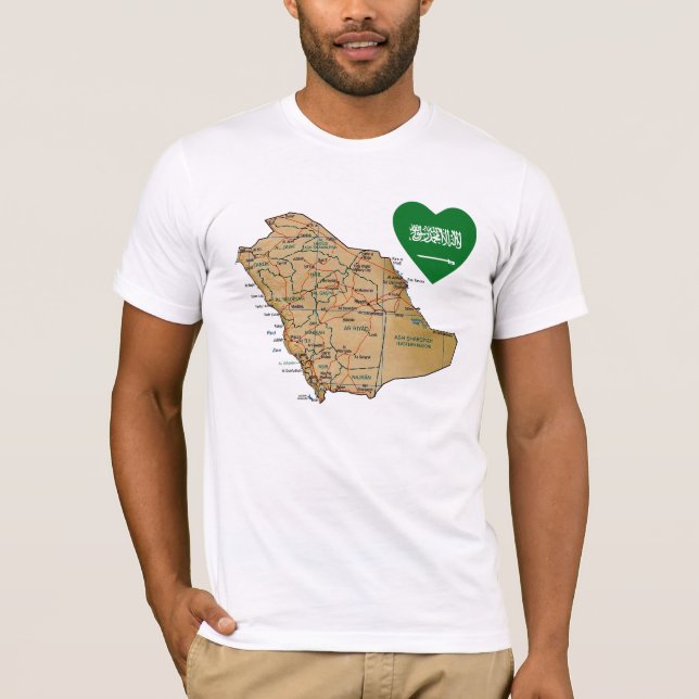 Coeur de drapeau de l'Arabie Saoudite et T-shirt (Devant)