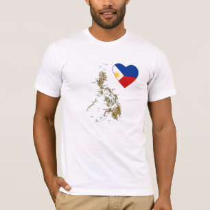 Coeur de drapeau de Philippines et T-shirt de