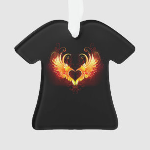 Cœur de feu d'ange avec des ailes
