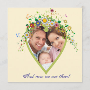 Coeur de floraison - faire-part d'adoption de