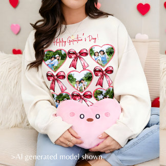 Cœur de Galentine Photo Collage Bow Sweatshirt pou