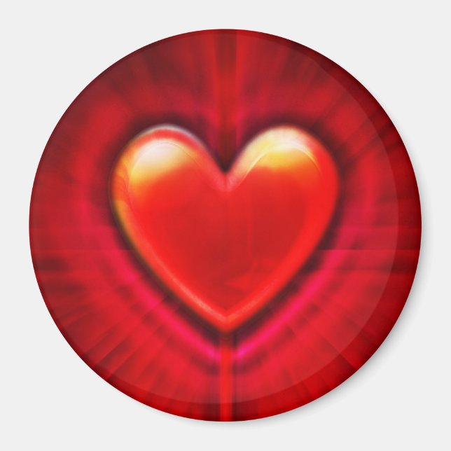 Coeur de goût rouge de sang magnet personnalisé (Devant)