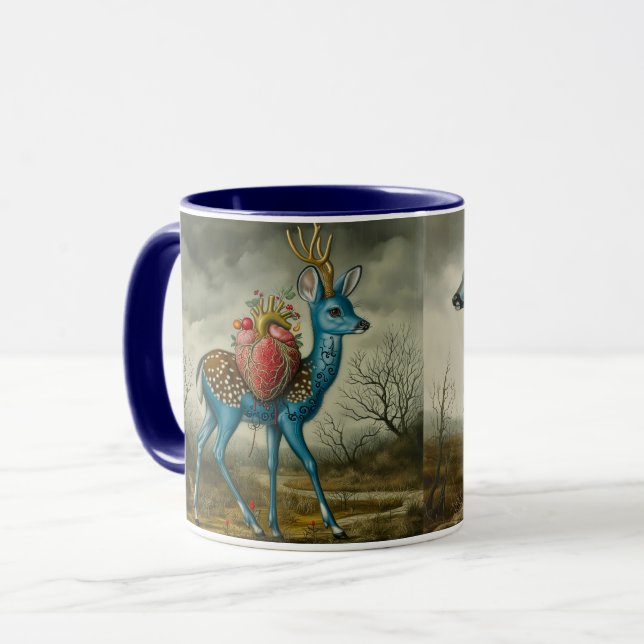Coeur de la Faune Bleue Café / Mug de Thé (Devant gauche)