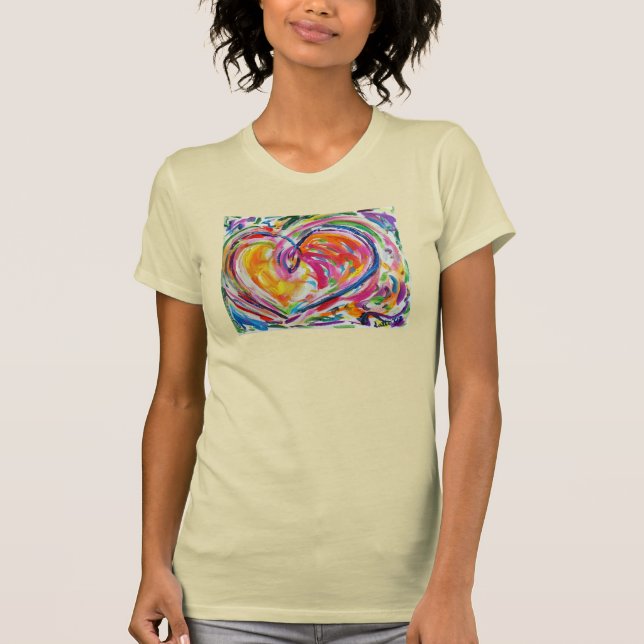 Coeur de la joie Oeuvre d'art Peinture T-shirts d' (Devant)