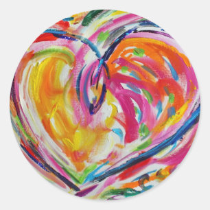 Coeur de la joie Peinture Stickers Art Étiquette