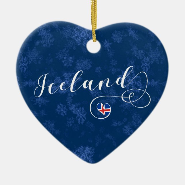 Coeur de l'Islande, ornement d'arbre de Noël (Devant)